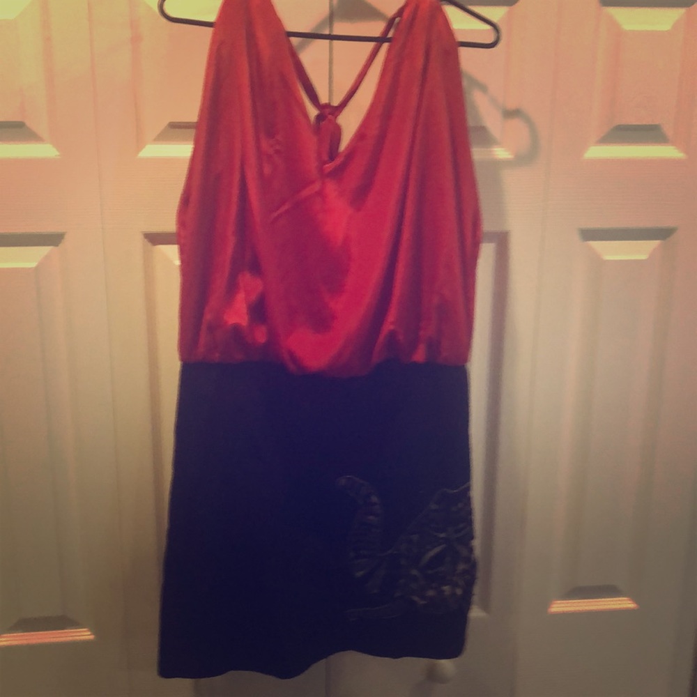 Judith March Red Black Mini Dress Large Sexy